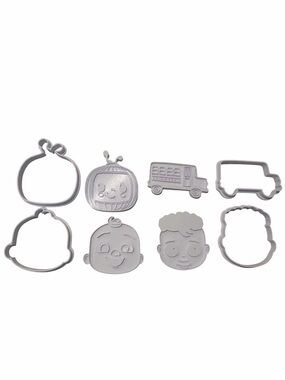 Kids Coco Melon Cookie Cutter and Stamp Set  Birthday Fondant Clay Baking Tools
